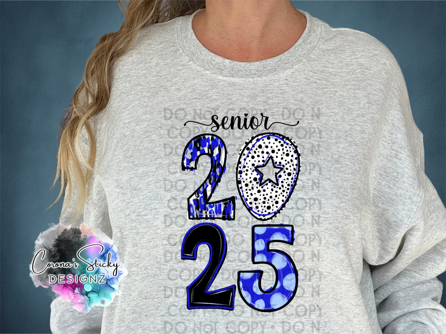 Blue and Black senior 2025 stacked