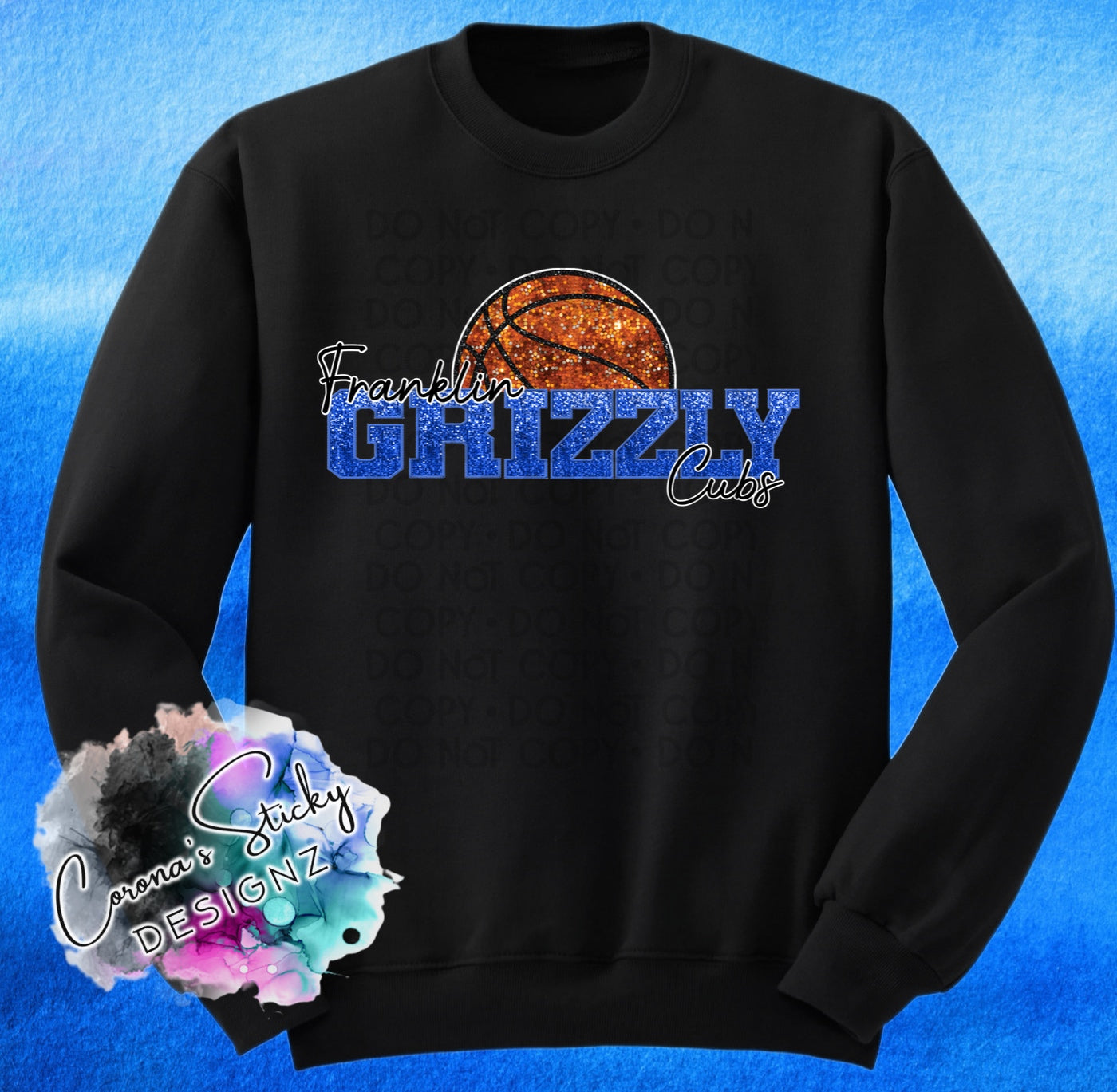 Franklin Grizzly Cubs basketball faux sequin