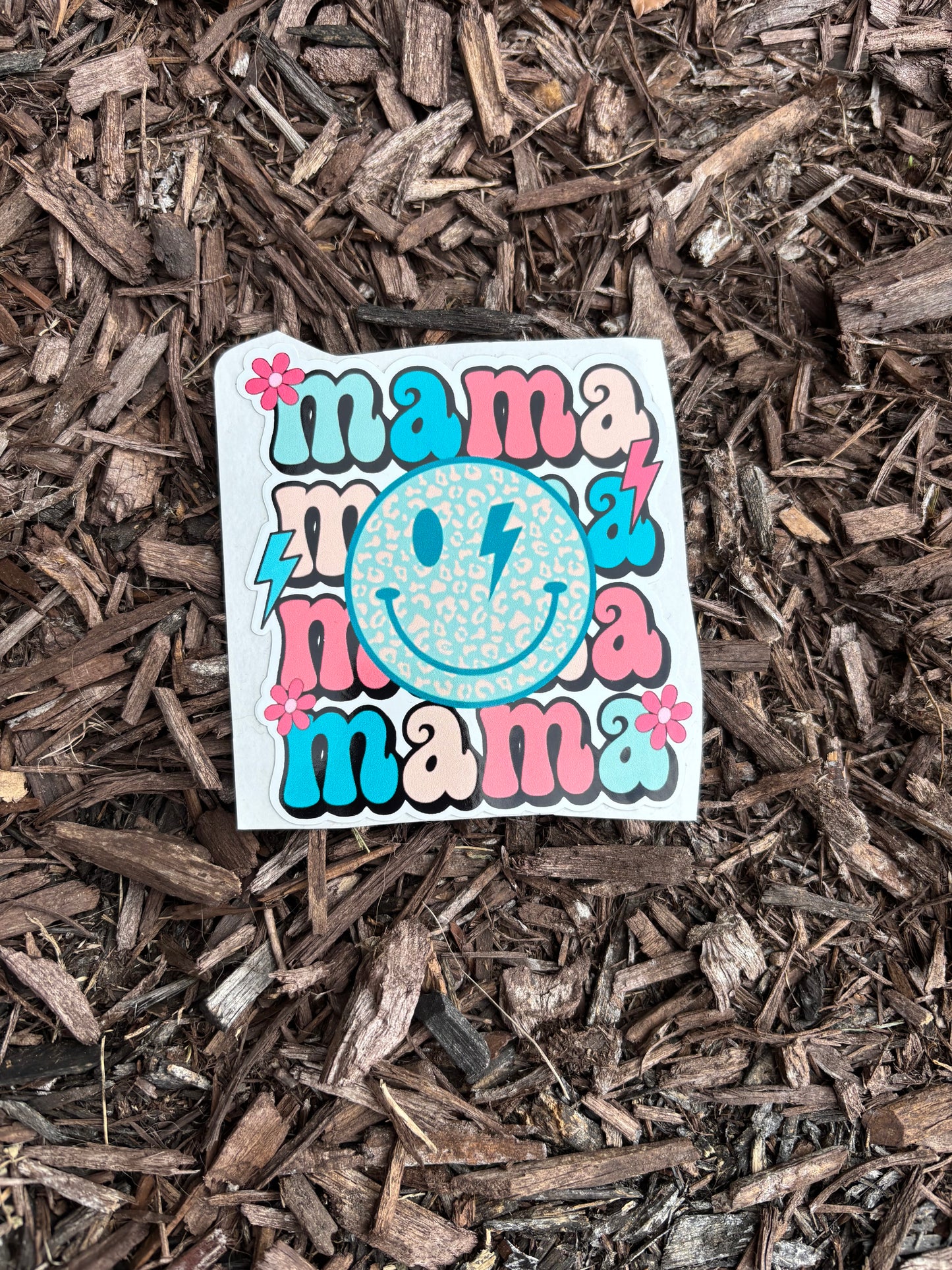 4" mama pink blue leopard decal car laptop UV proof