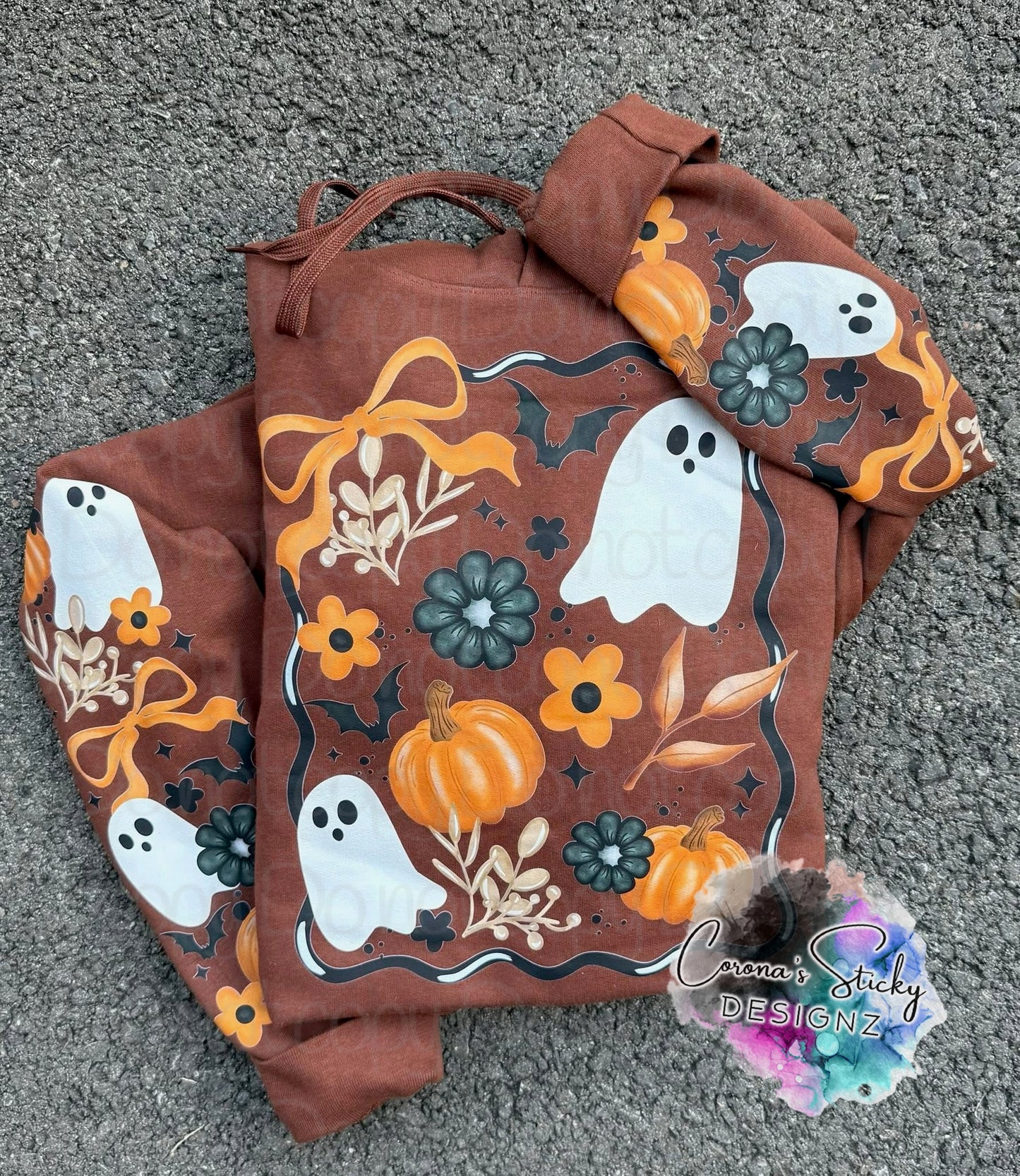 Ghost pumpkin frame fall