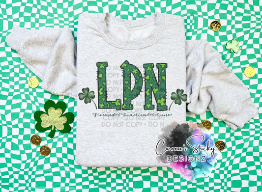 LPN St.Patrick’s Day St.Patty’s lucky shamrock tshirt sweatshirt hoodie