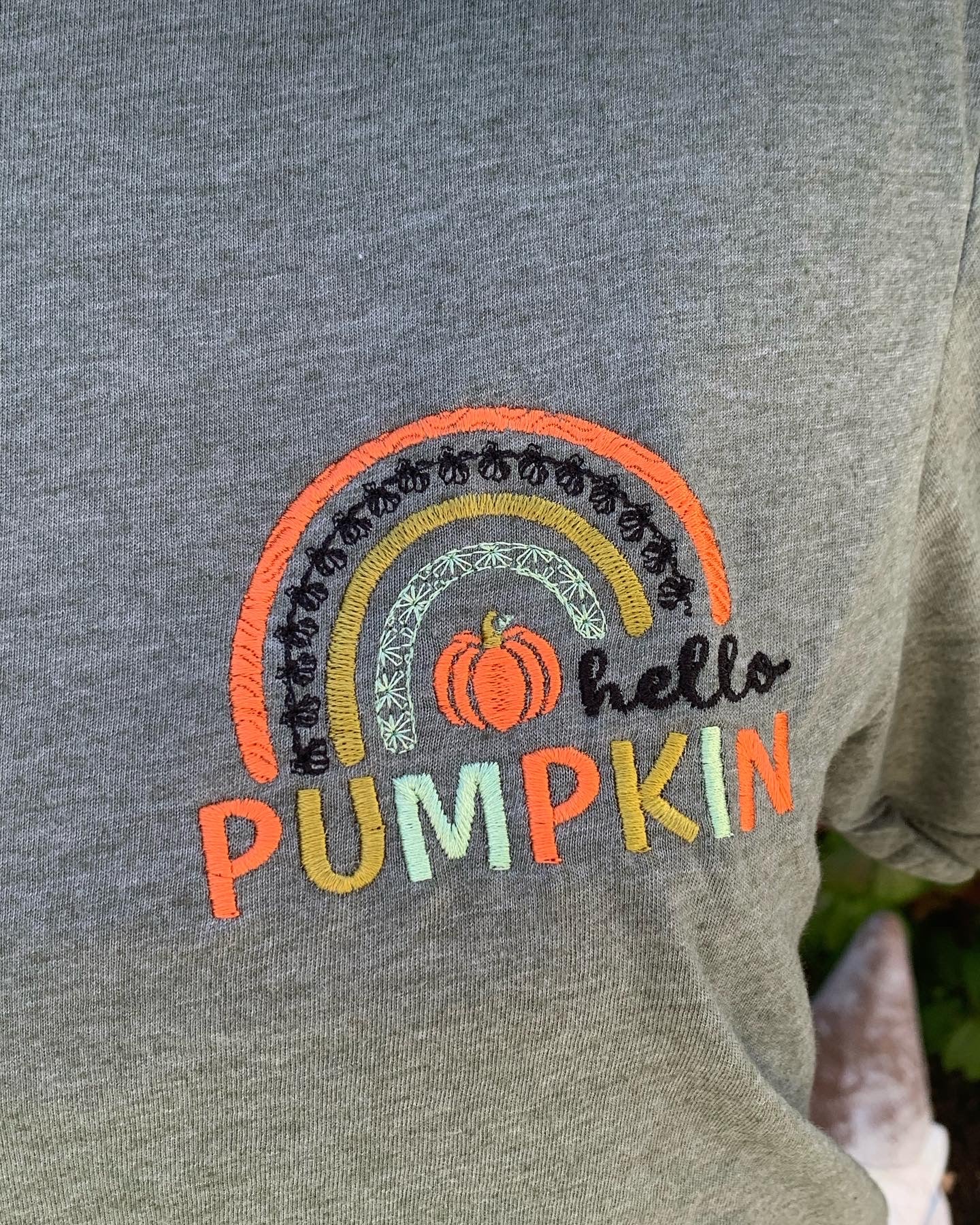 Hello pumpkin embroidered unisex fit t-shirt