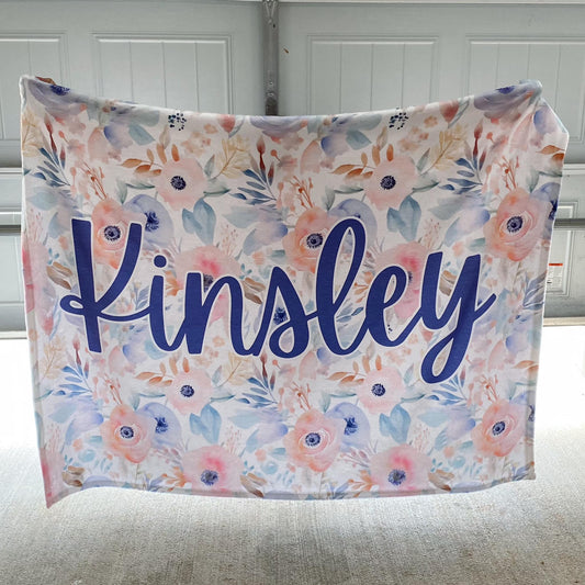 Custom personalized seamless name blanket