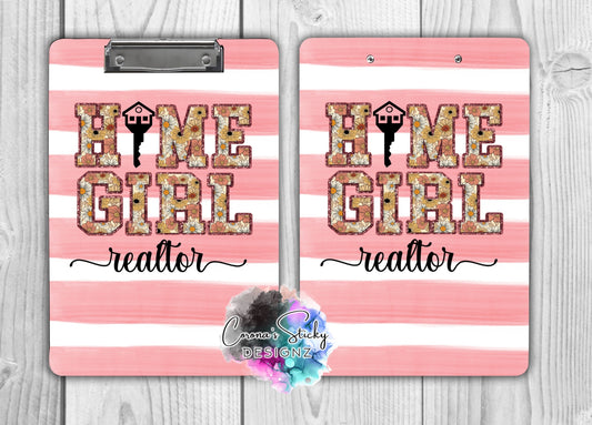 Customized home girl realtor clipboard personalized realtor gift