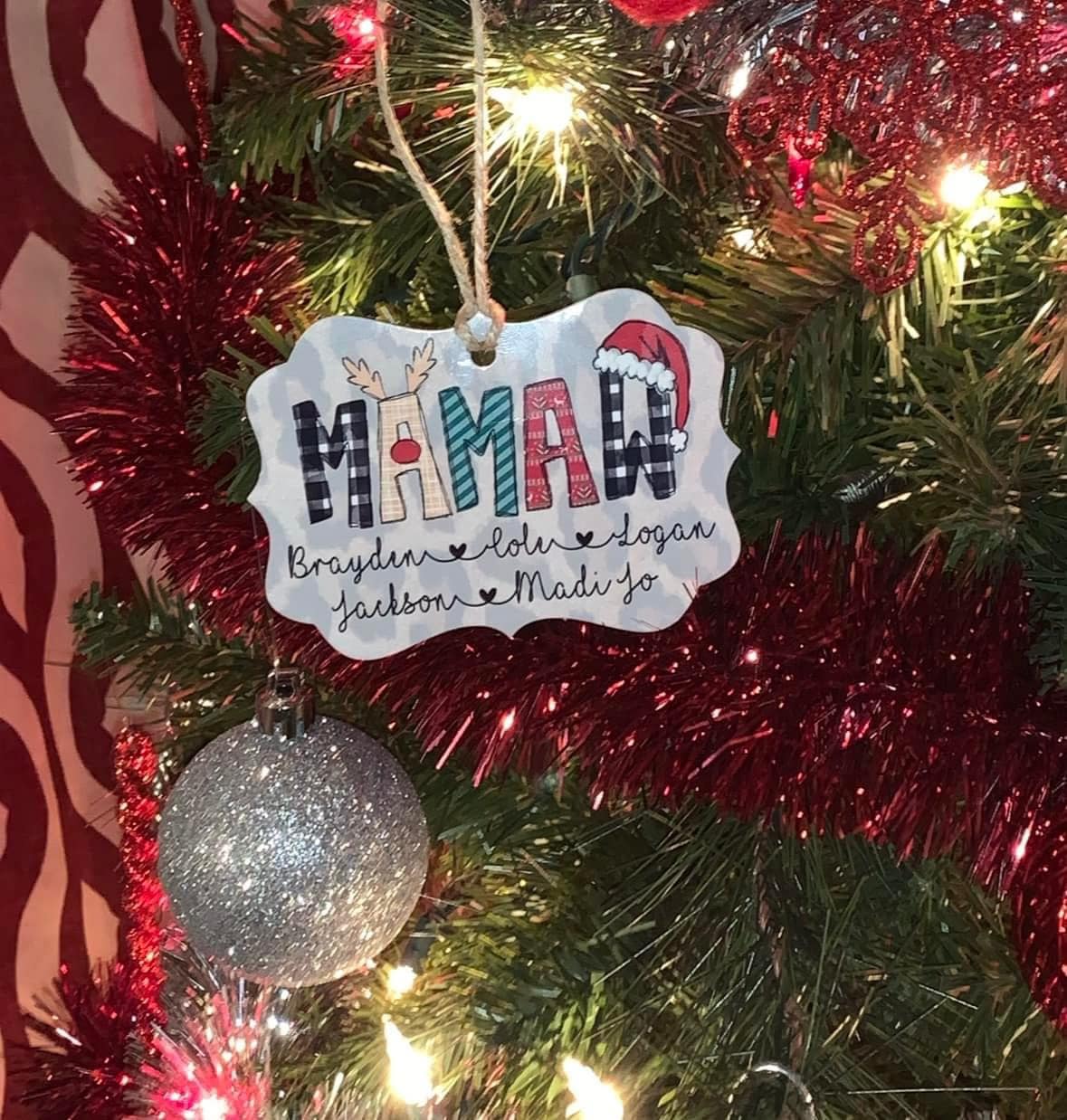 Custom Patchwork Christmas Name Ornament — Personalized Just for Your Family