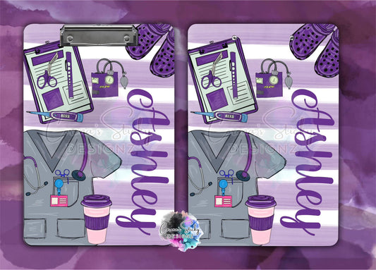 Customized RN nursing clipboard personalized QMA CNA LPN MA CCMA scrubs nursing school nursing student gift