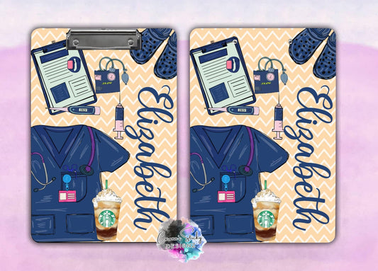 Customized RN nursing clipboard personalized QMA CNA LPN MA CCMA scrubs nursing school nursing student gift