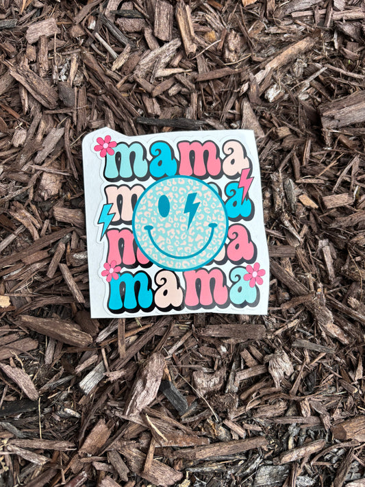 4" mama pink blue leopard decal car laptop UV proof