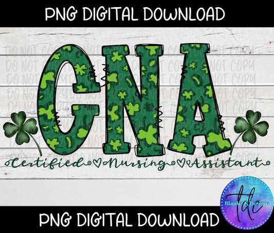 St. Patricks Day CNA png Sublimation - DTF - Digital Download Lucky Green St.Pattys