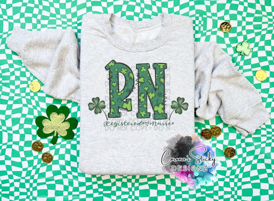 RN registered nurse St.Patrick’s Day St.Patty’s lucky shamrock tshirt sweatshirt hoodie