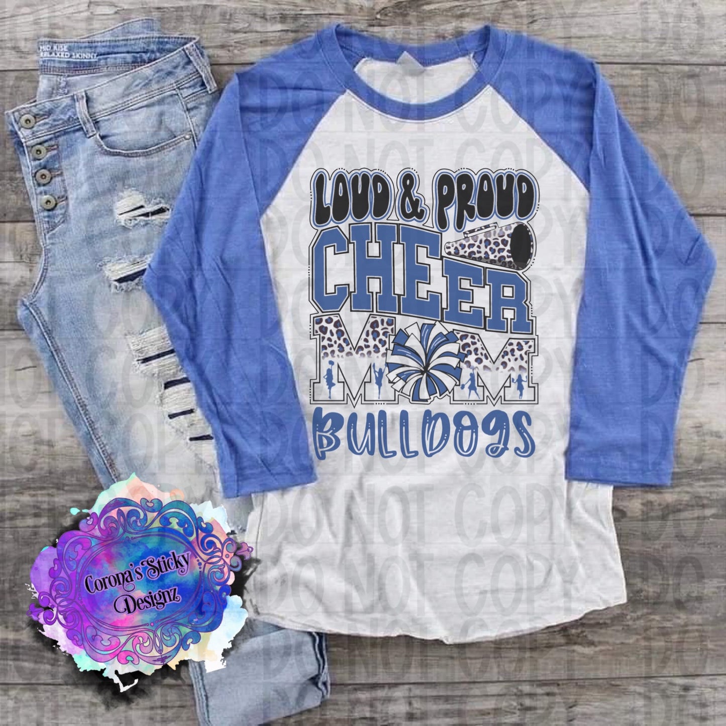 Loud and proud cheer mom black blue bulldogs Columbus North