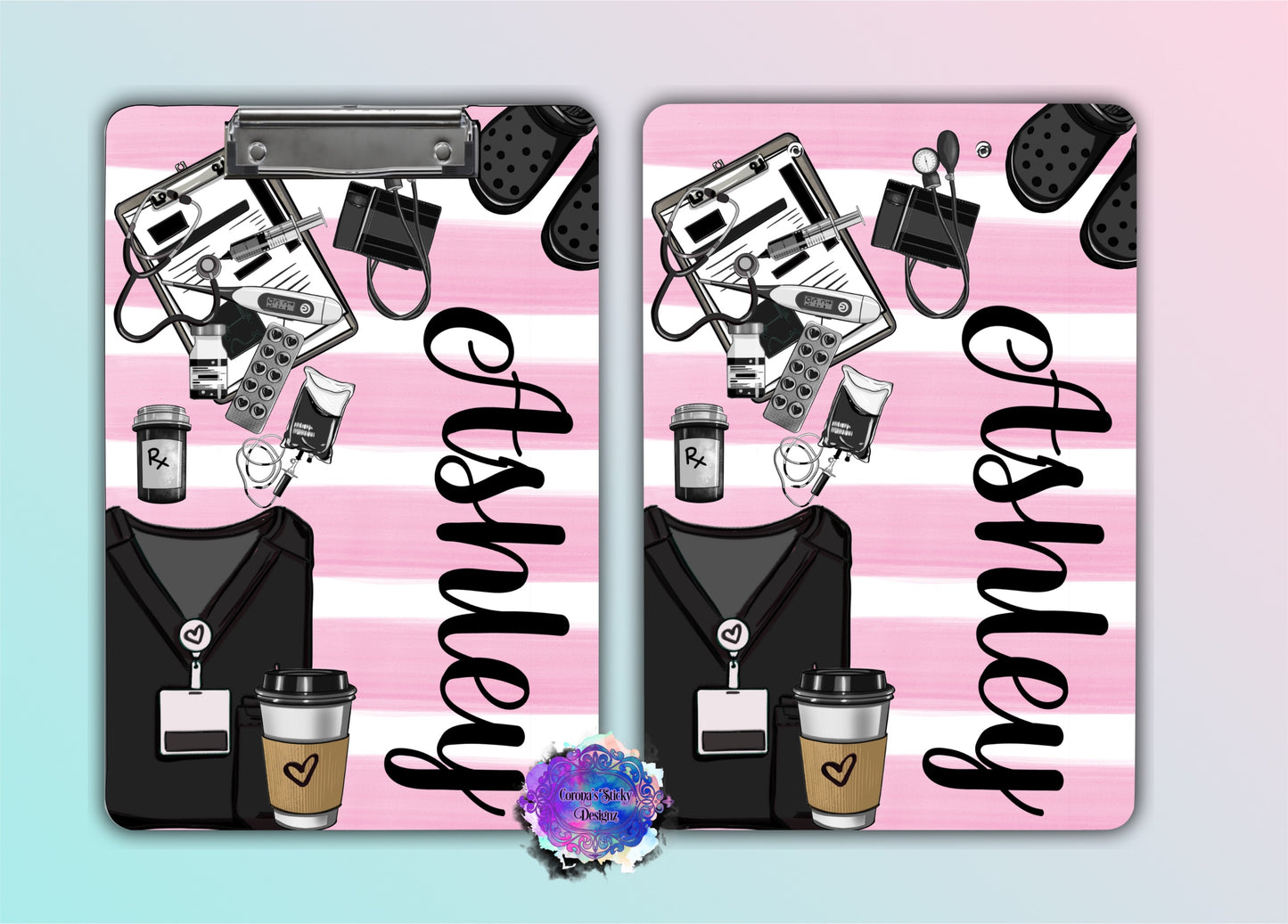 Customized RN nursing clipboard personalized CNA LPN MA CCMA scrubs nursing school nursing student gift