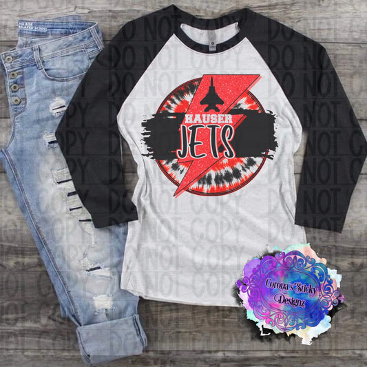 Hauser jets tie dye design
