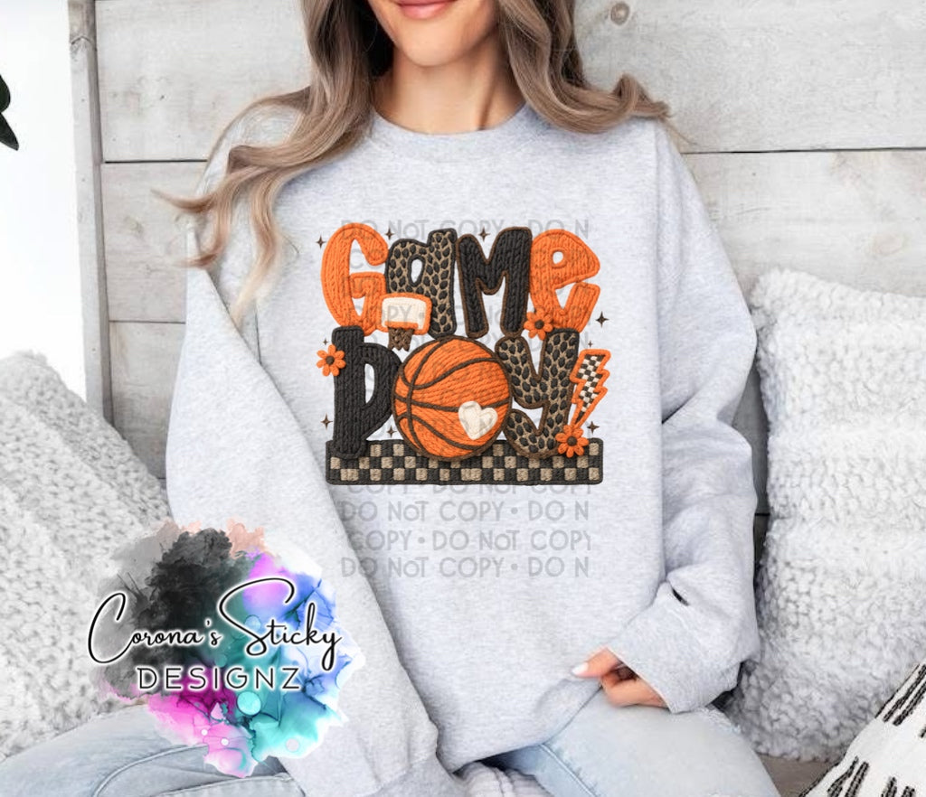Game Day faux crochet leopard basketball