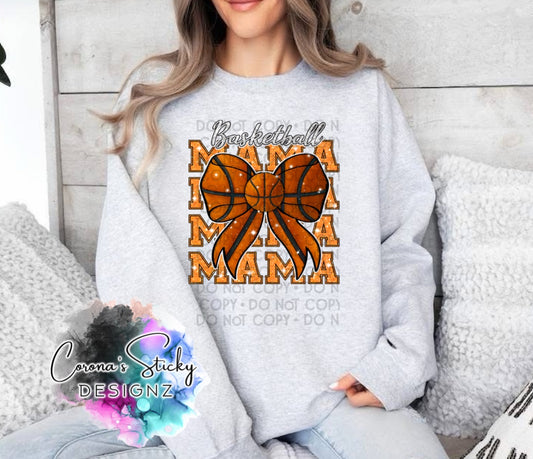 Basketball Mama stacked Bow