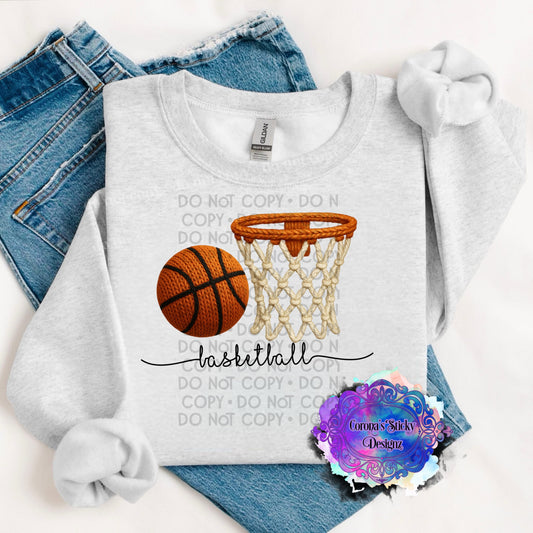 Basketball net faux crochet