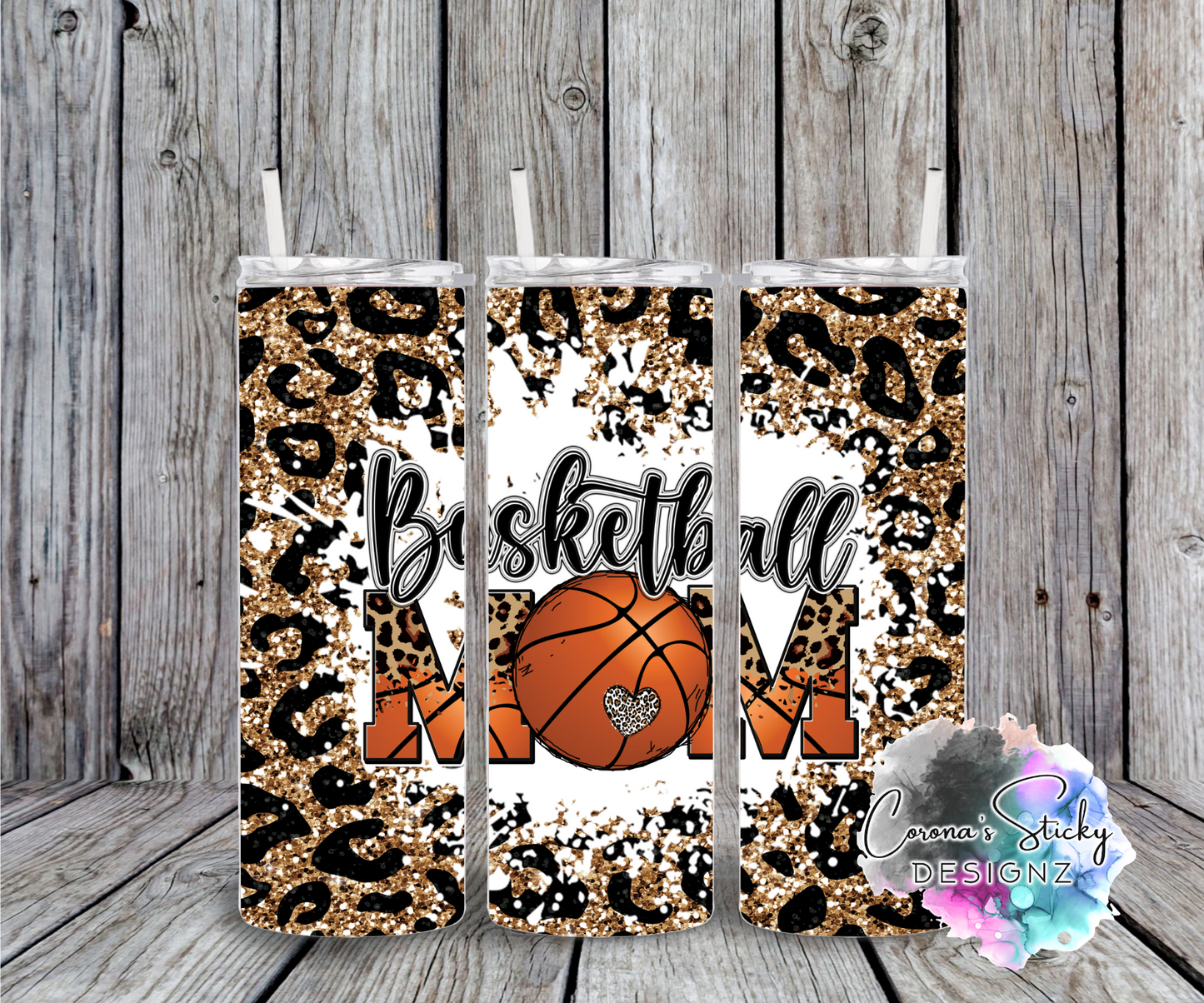Basketball Mom faux glitter tumbler
