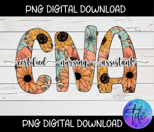 Certified Nursing Assistant Png, CNA Life Png, Sublimation Design, Nurse Png, CNA Clipart, Cna png, Scrub top png, nurse png CNA boho floral