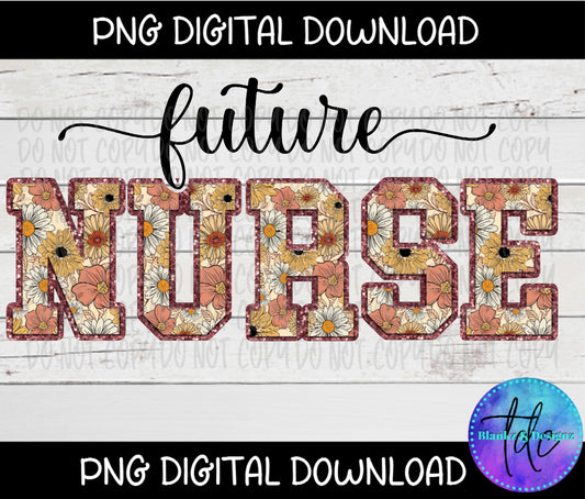 nursing student png nursing school student nurse sublimation future nurse floral