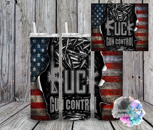 Fuck gun control customized tumbler