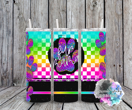 Fur mama colorful leopard customized tumbler