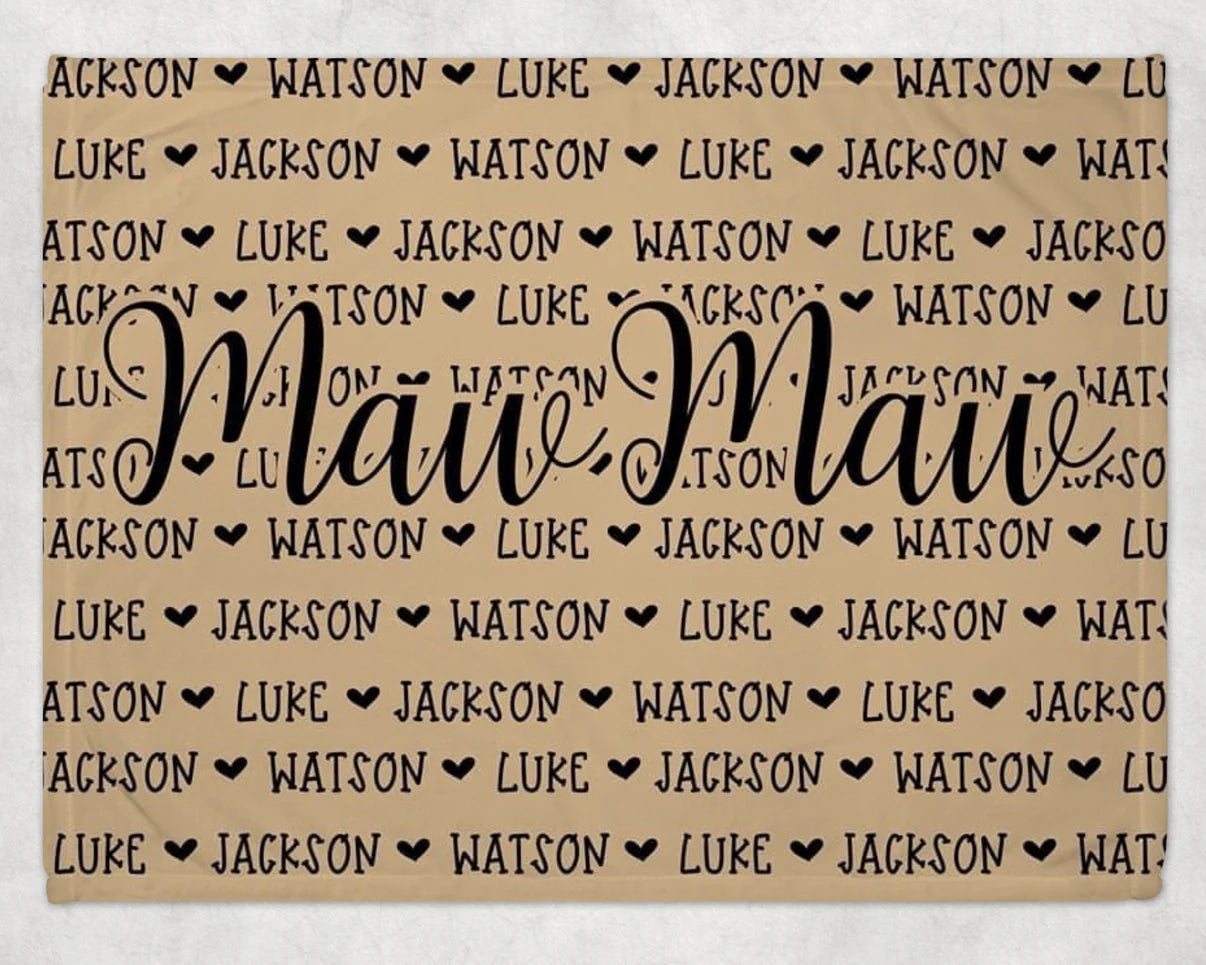 Custom name blanket perfect gift for Mother's Day Mom Grandma Mimi Auntie Sister Mother-in-law gift baby shower blanket with names